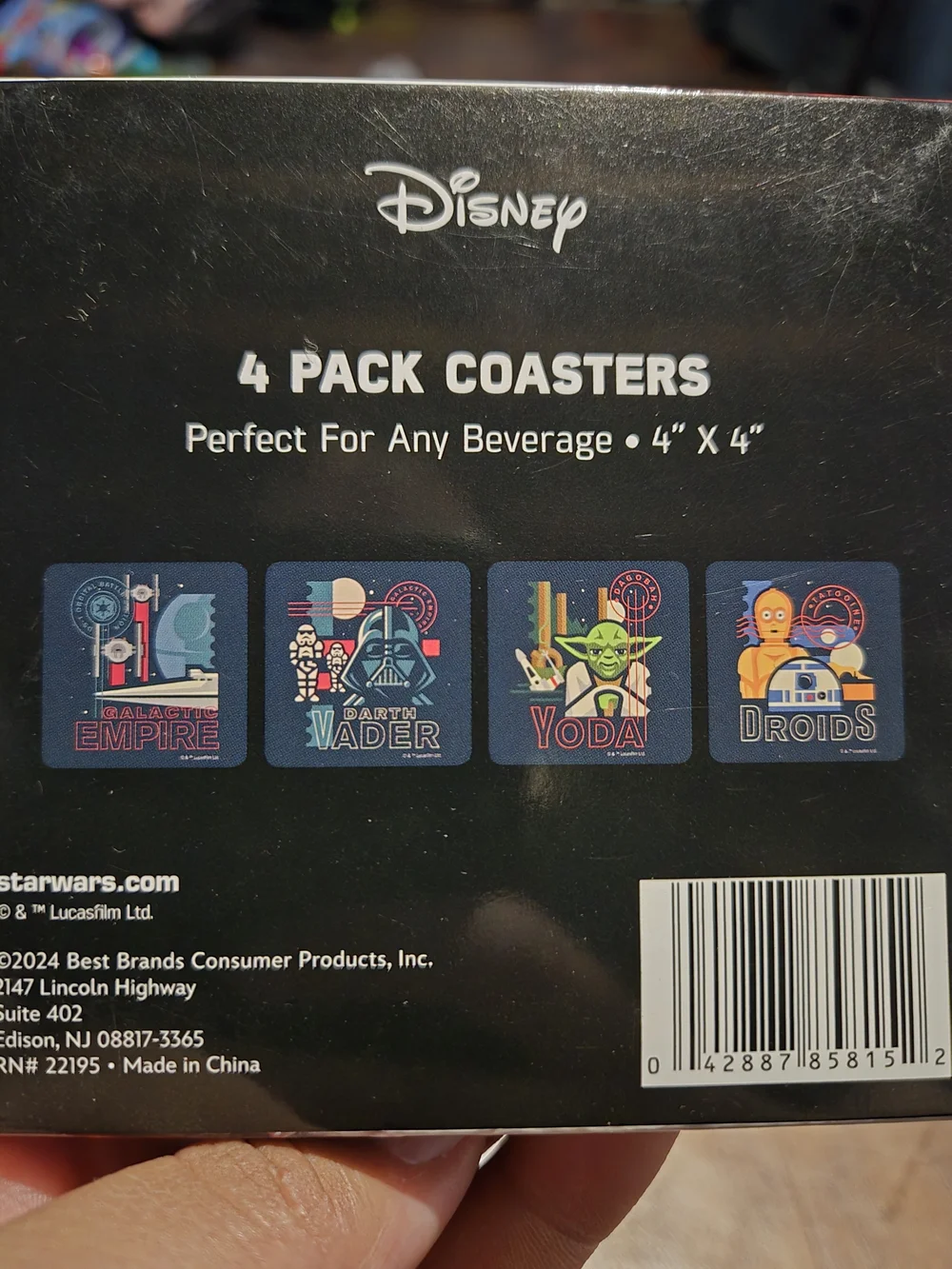 Disney Star Wars Coaster Set - Blue, Green, Red, Yellow Accents